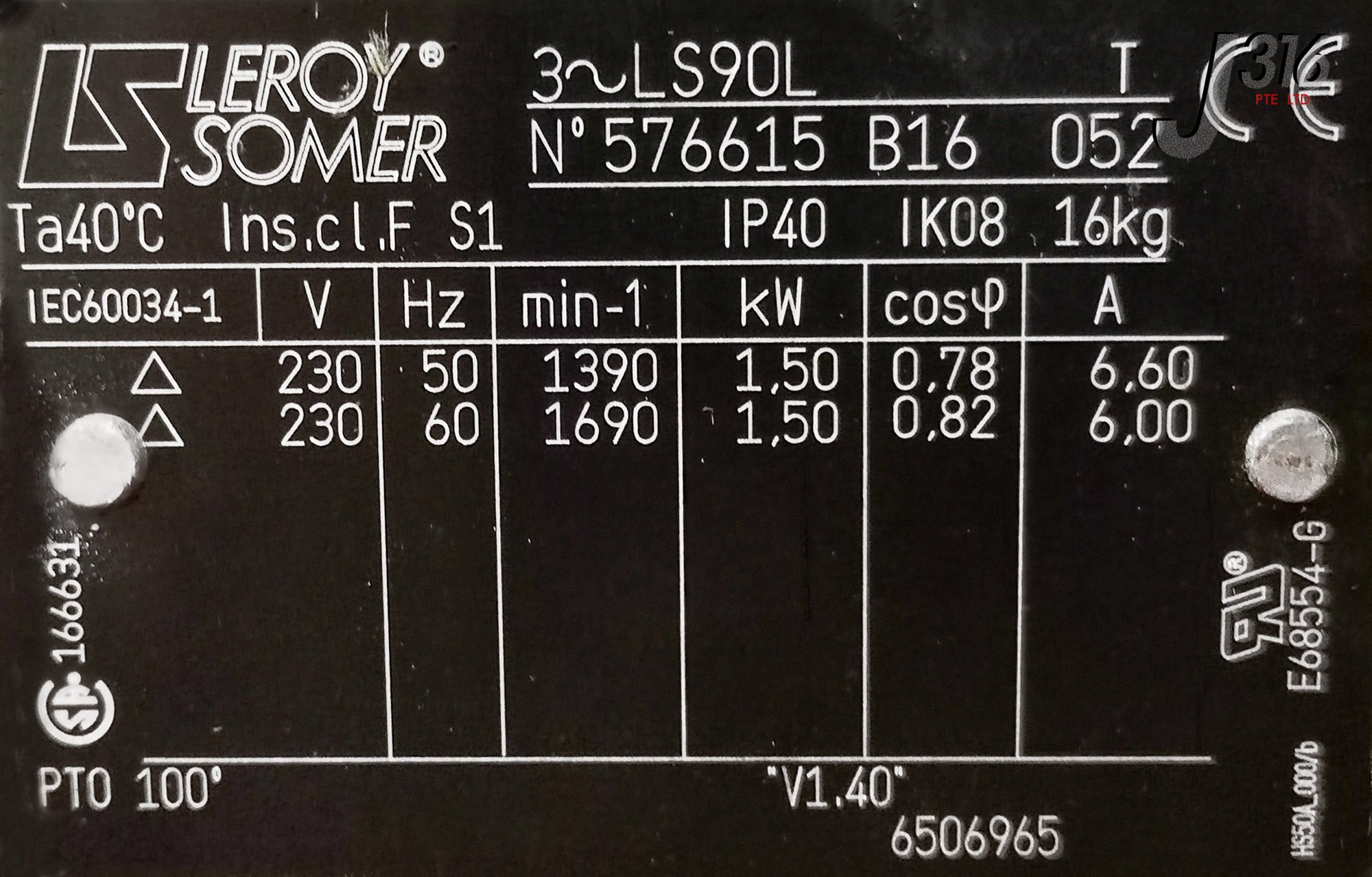 24319 LEYBOLD SV 40/65 BIFC ROTARY VANE VACUUM PUMP SV65BIFC